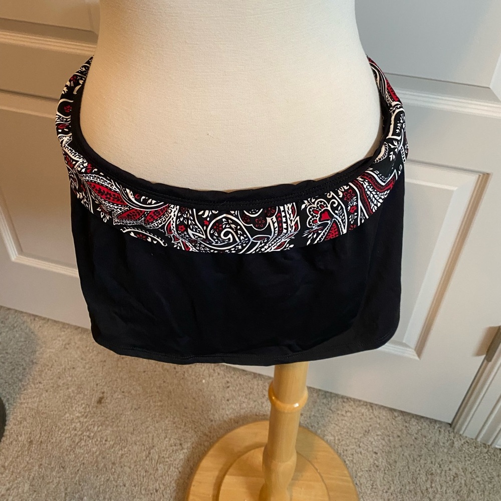 Ralph Lauren Swim Tankini Womens Paisley Red Black Top 14 Bottom 12 - Picture 3 of 7